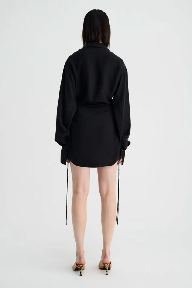 Shop SUBOO Dresses Halley Mini Shirt Dress 8211 Black