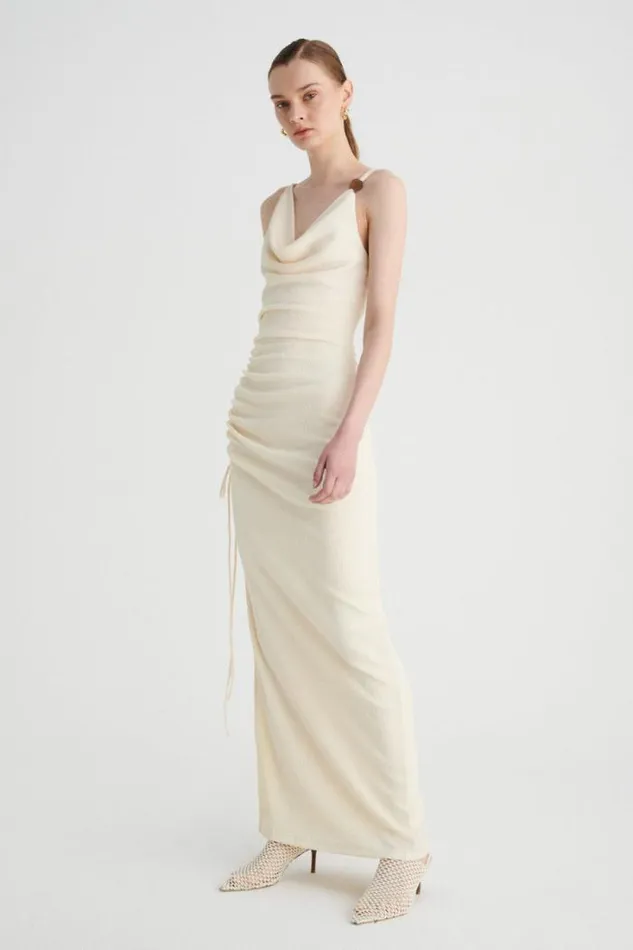 Shop SUBOO Dresses Jacqui Cowl Maxi Dress 8211 Cream