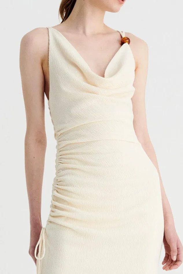 Shop SUBOO Dresses Jacqui Cowl Maxi Dress 8211 Cream