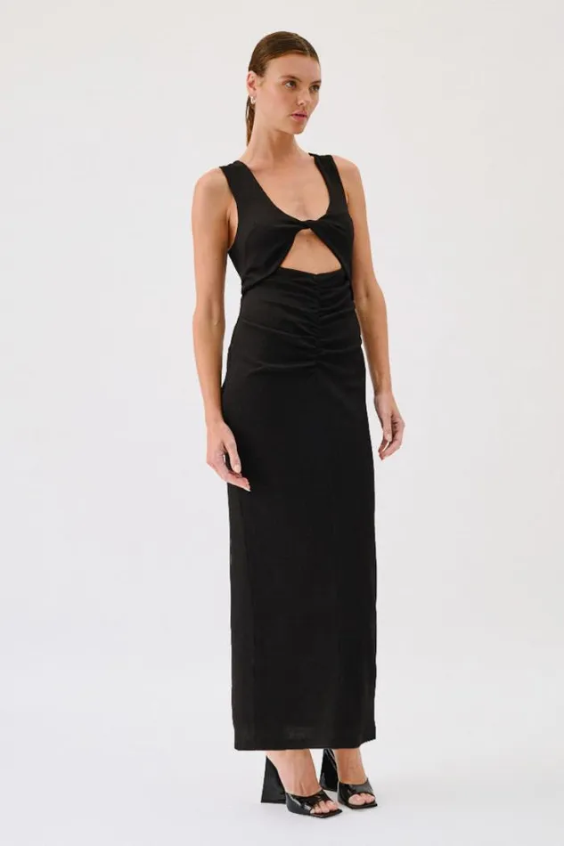Shop SUBOO Dresses Kinga Sleeveless Twist Front Maxi Dress 8211 Black