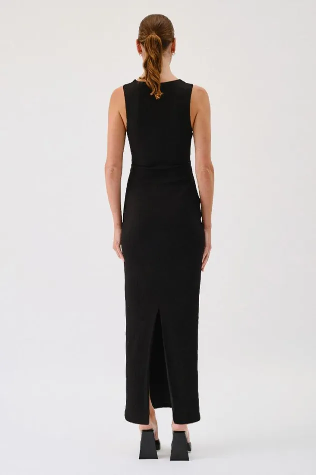 Shop SUBOO Dresses Kinga Sleeveless Twist Front Maxi Dress 8211 Black