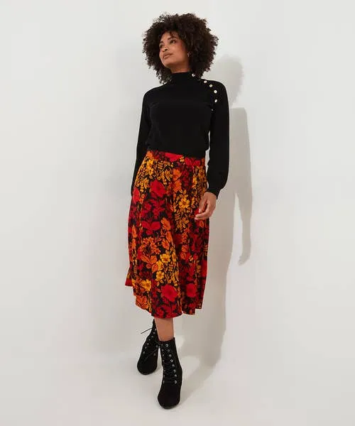 Skirts Joebrowns Apparel Autumn Florals Skirt Black