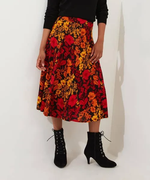 Skirts Joebrowns Apparel Autumn Florals Skirt Black Skirts Joebrowns Apparel Autumn Florals Skirt Black