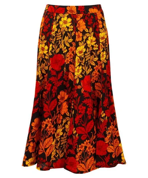 Skirts Joebrowns Apparel Autumn Florals Skirt Black Skirts Joebrowns Apparel Autumn Florals Skirt Black