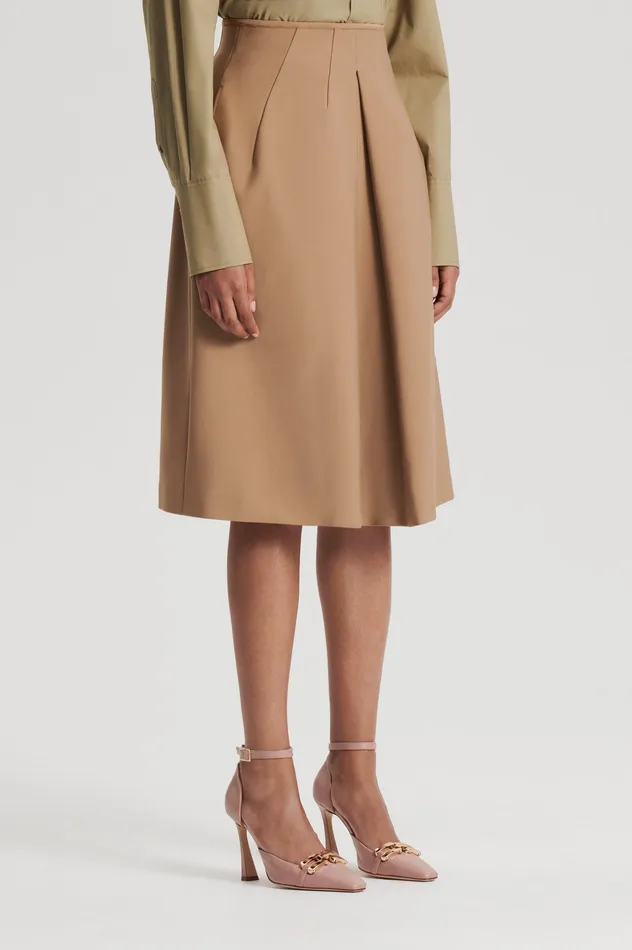 Skirts MILANO PLEAT SKIRT CAMEL Scanlan Theodore Women Skirts MILANO PLEAT SKIRT CAMEL Scanlan Theodore Women