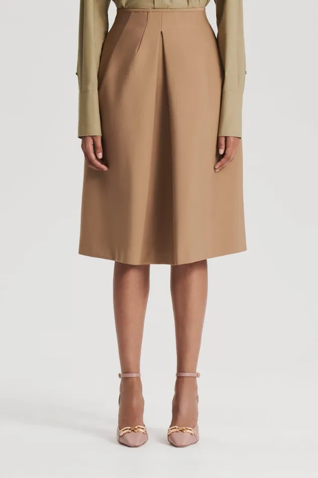 Skirts MILANO PLEAT SKIRT CAMEL Scanlan Theodore Women Skirts MILANO PLEAT SKIRT CAMEL Scanlan Theodore Women