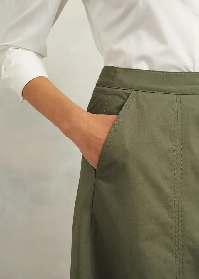 Skirts Women HOBBS Avril Cotton Skirt Sage Green