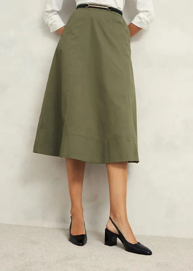 Skirts Women HOBBS Avril Cotton Skirt Sage Green