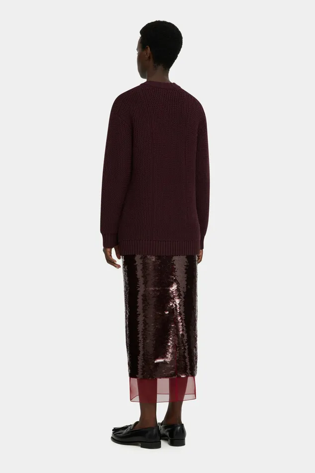 Skirts Women Kazu Skirt in Burundy Jelly Sequins Emilia Wickstead Skirts Women Kazu Skirt in Burundy Jelly Sequins Emilia Wickstead