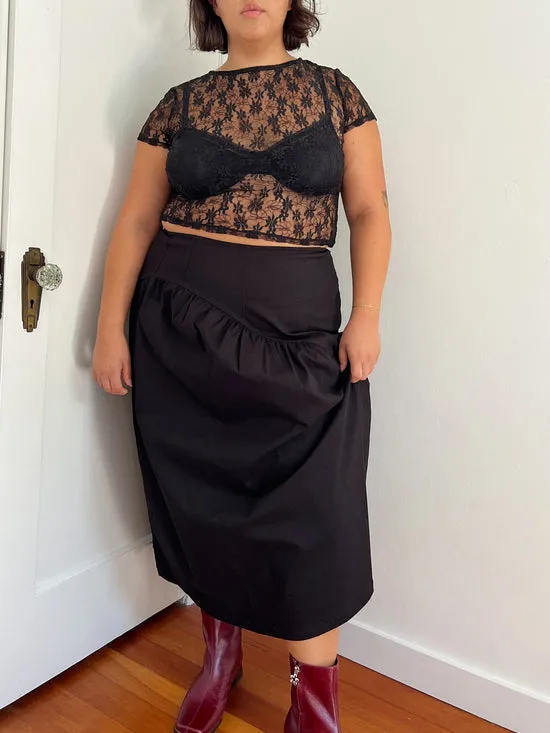 Skirts Women Maeve Midi Skirt Caviar Twill Lisa Says Gah