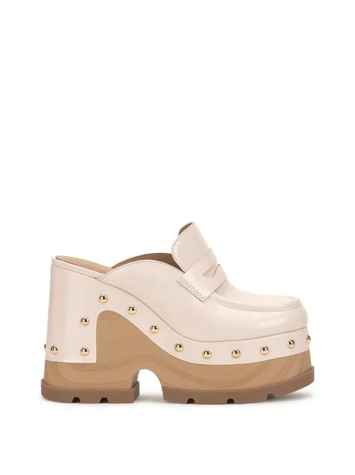 Slides and Mules Shoes Jessica Simpson Hunyie Platform Clog In Chalk