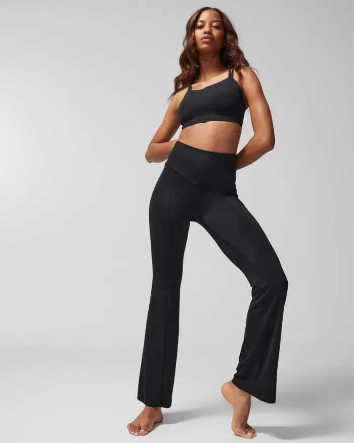 Soma 247 HighWaist Mini Flare Leggings Black Women Bottoms