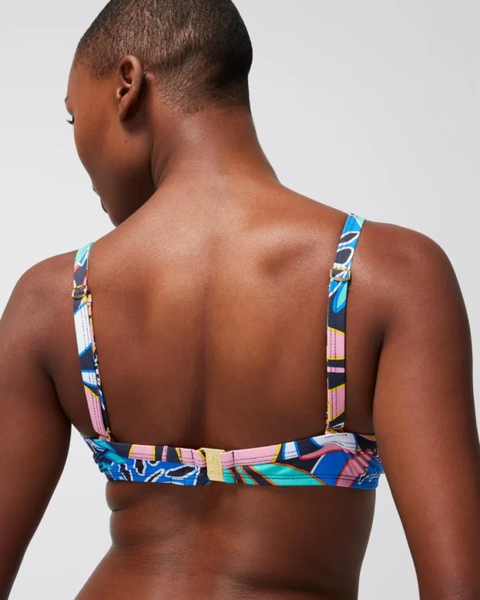 Soma Bleu Rod Color Field TieFront Underwire Bra Swim Top Multi Women Swim