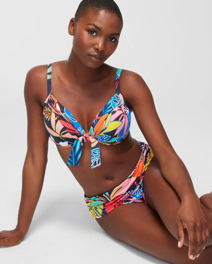 Soma Bleu Rod Color Field TieFront Underwire Bra Swim Top Multi Women Swim
