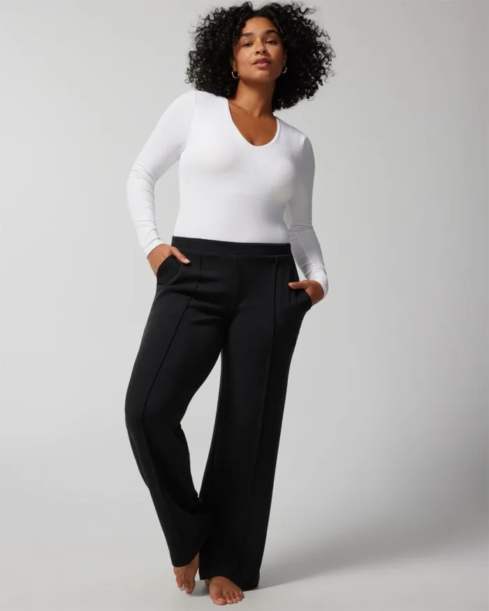 Soma Body Ribbed LongSleeve VNeck Bra Bodysuit Big Cab Women Tops and Bodysuits