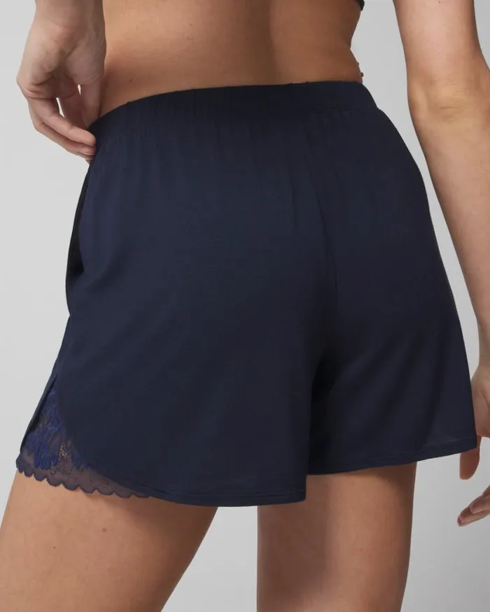 Soma Cool Nights LaceTrim Shorts Nightfall Navy Women Lingerie