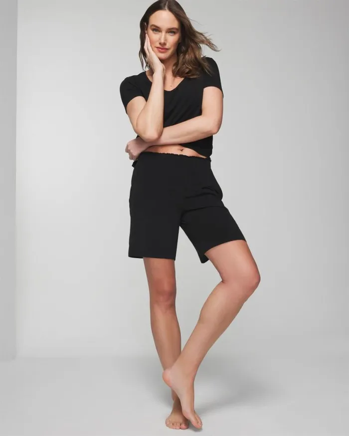 Soma Cool Nights LongLength Pajama Shorts Black Women Matching Sets and Separates
