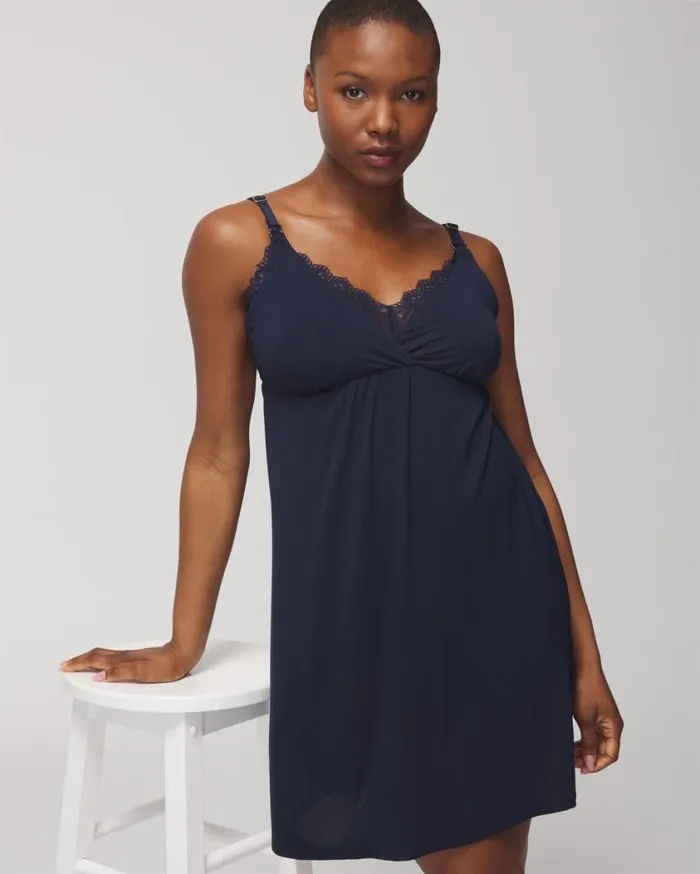 Soma Cool Nights Nursing Chemise Nightfall Navy Women Matching Sets and Separates