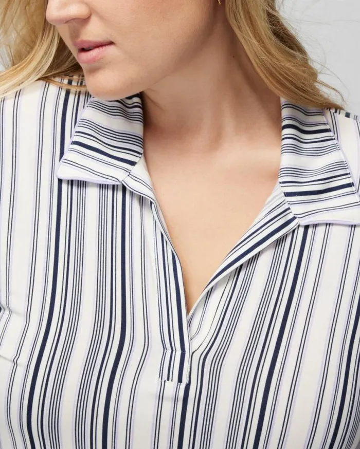 Soma Cool Nights SplitNeck ShortSleeve Tee Annalisa Stripe Lavender Women Matching Sets and Separates