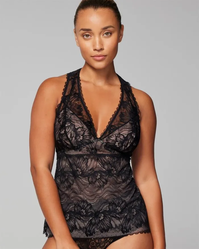 Soma Lace Tank Black Women Matching Sets and Separates