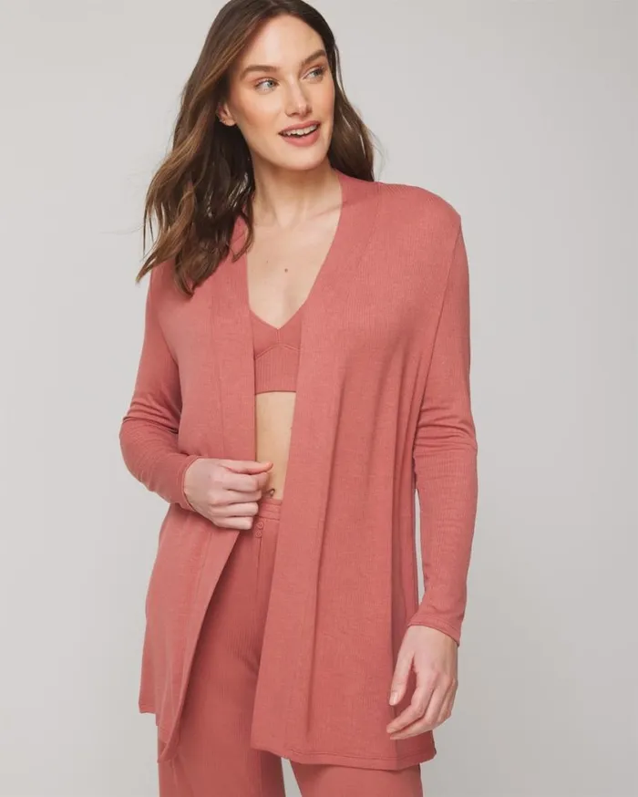 Soma Lightweight Rib Knit Wrap Heather Opal Gray Women Matching Sets and Separates