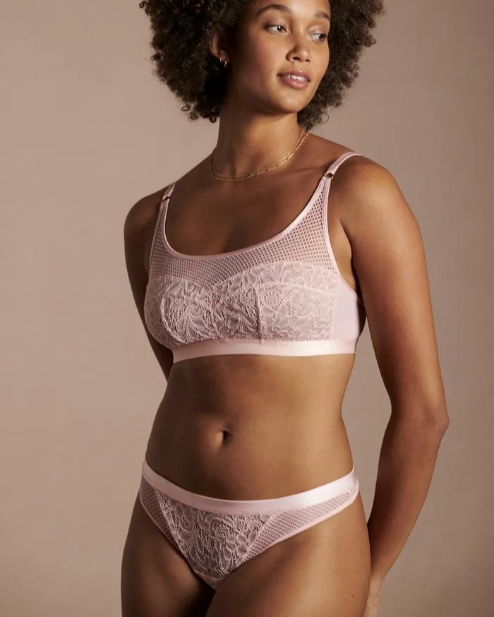 Soma Mixed Media Thong Black Women Panties