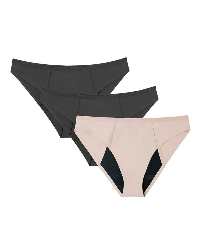 Soma Proof 3Pack Leakproof Bikini Blacksand Multi Pack Women Panties
