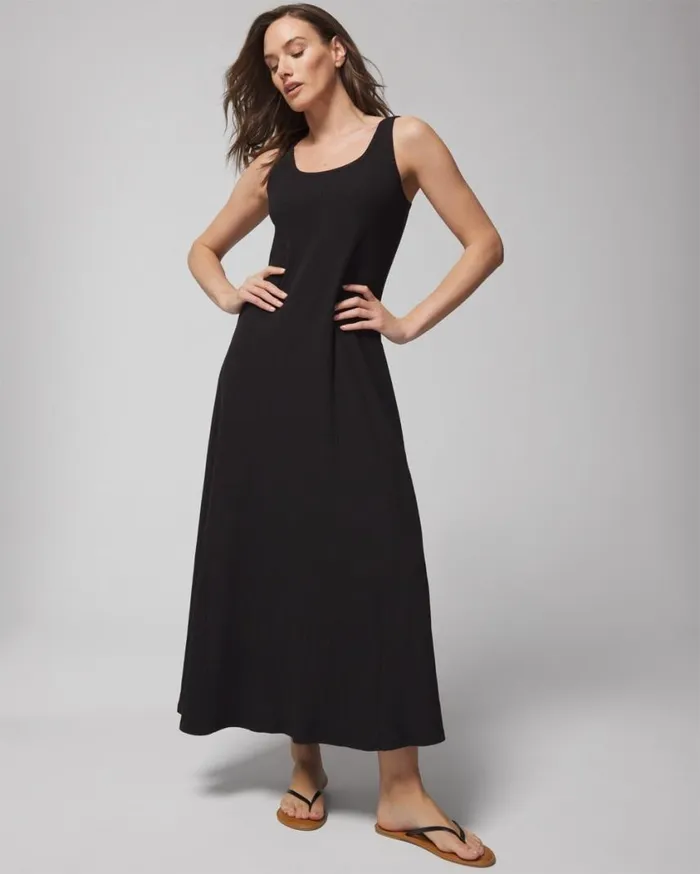 Soma Rib Tank Maxi Bra Dress Black Women Long Dresses