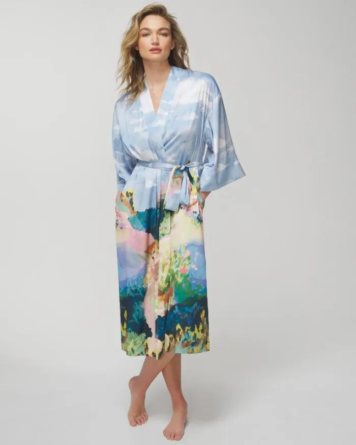 Soma Satin Long Robe Paradise Soiree White Sk Women Matching Sets and Separates