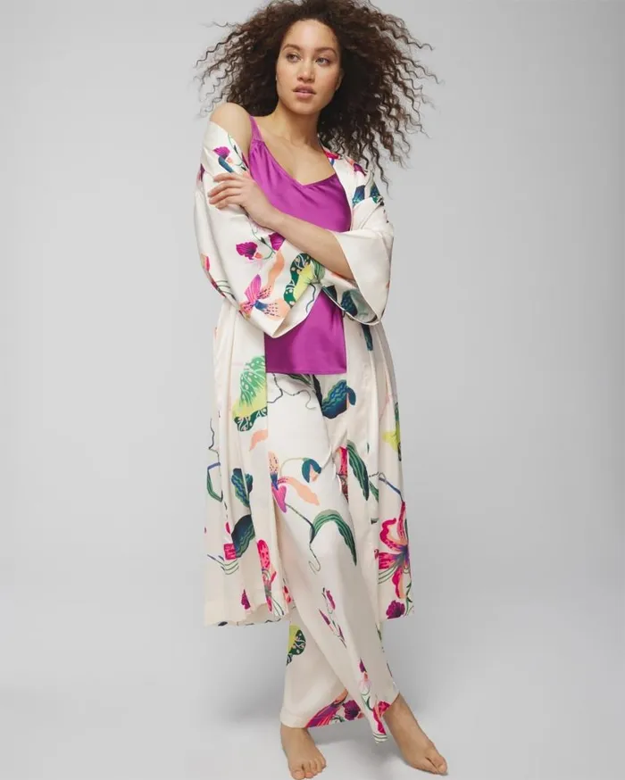 Soma Satin Long Robe Paradise Soiree White Sk Women Matching Sets and Separates