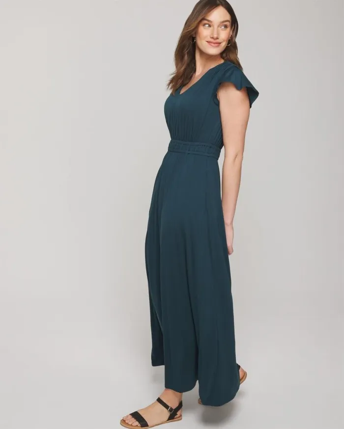 Soma Soft Jersey Flutter Sleeve Maxi Bra Dress Dark Harbour Women Long Dresses