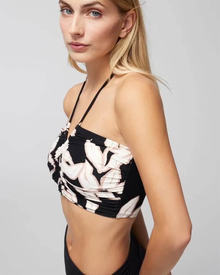 Soma Soma Swim Halter Crop Top Leaf It Be Black Mini Women Swim