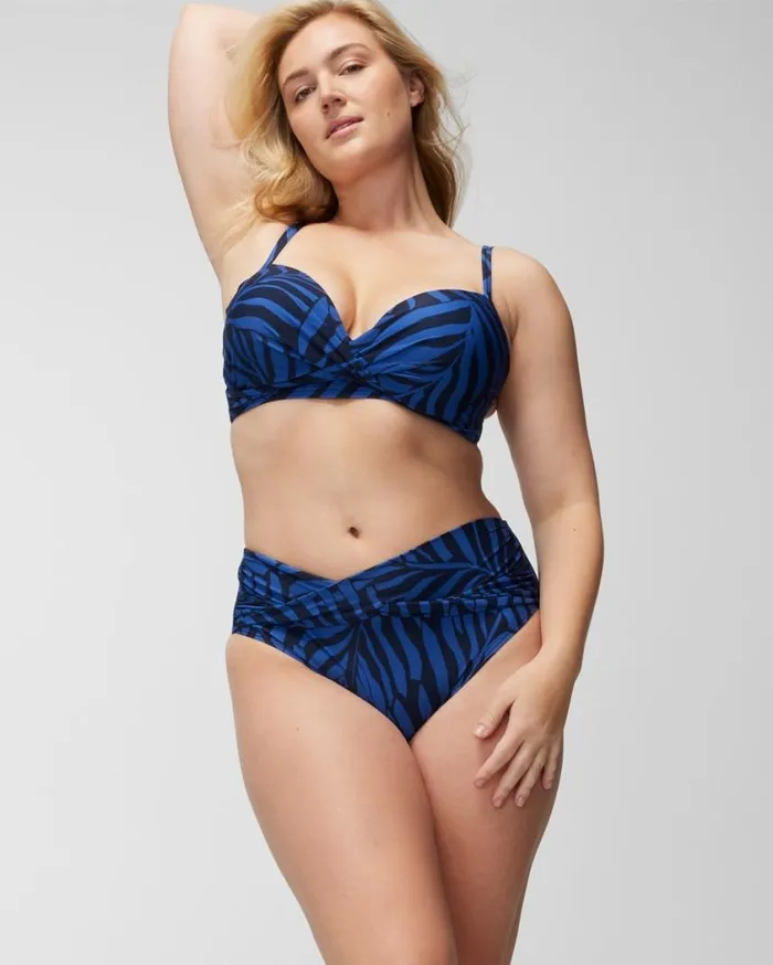 Soma Soma Swim TwistFront Bikini Bottom Unbeleafable True Blue Women Swim