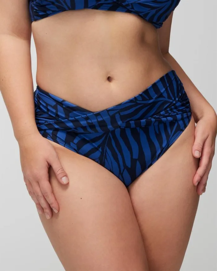 Soma Soma Swim TwistFront Bikini Bottom Unbeleafable True Blue Women Swim