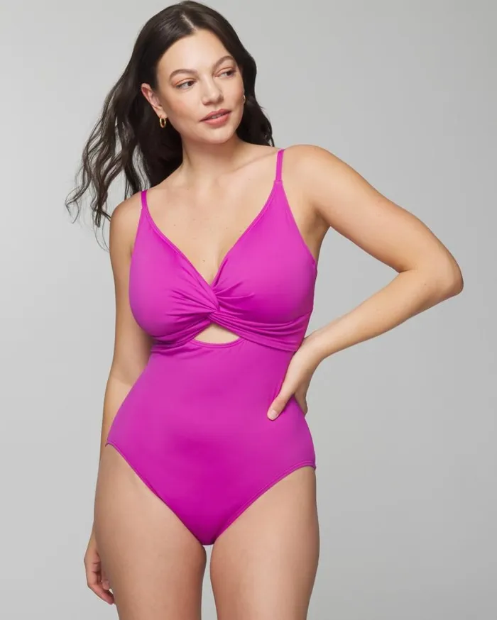 Soma Soma Swim TwistFront Keyhole OnePiece Sweet Pea Women Swim