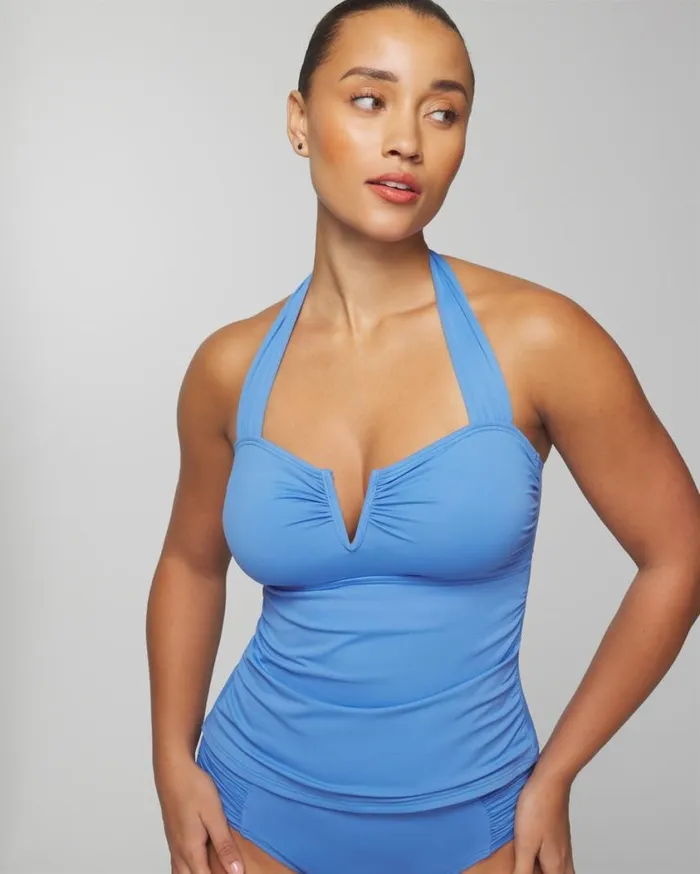 Soma Soma Swim VWire Halter Tankini French Blue Women Swim