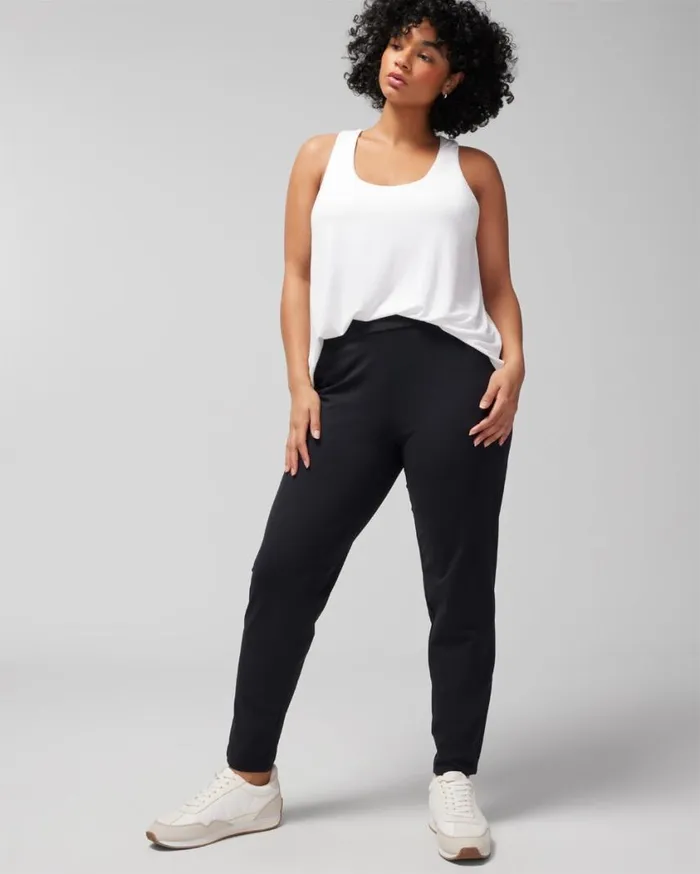 Soma Tech Knit Ankle Pants Black Women Bottoms