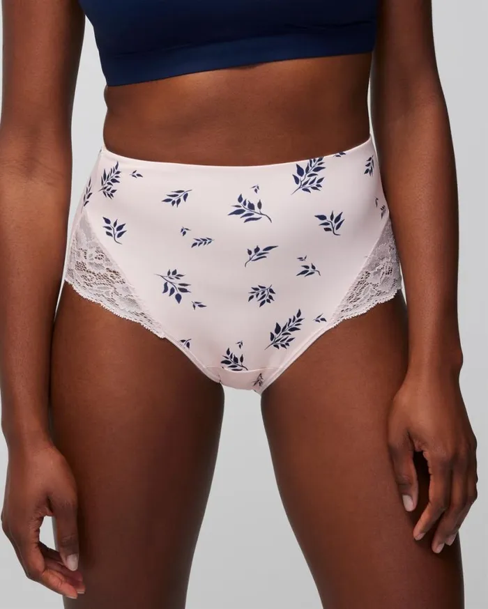 Soma Vanishing Tummy Retro Brief With Lace French Mauve Women Panties