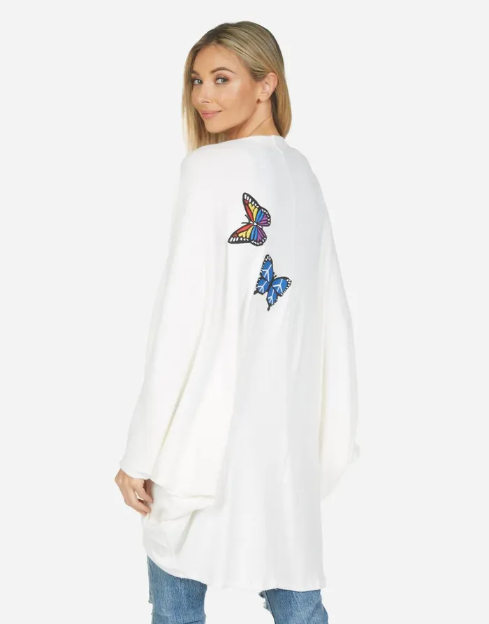 Soraya Butterfly Cardigan Ivory Women039s Lauren Moshi Sweaters and Knits
