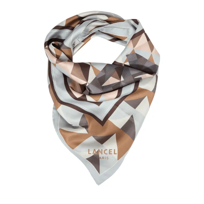 Square 90 Multico Blue Women Lancel Silk Square And Headband