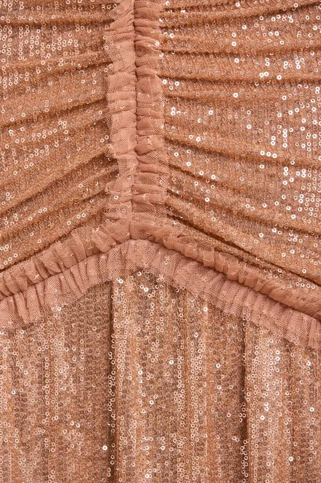 Starlight Long Sleeve Gown Beige Women Needle and Thread Dresses