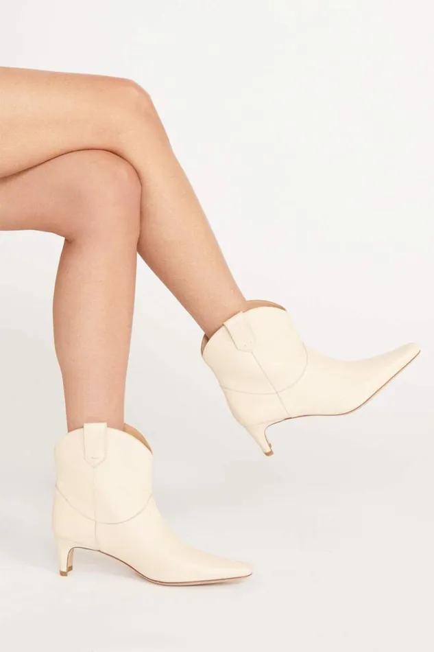 STAUD Boots WESTERN WALLY ANKLE BOOT Cream 8211 Women STAUD Boots WESTERN WALLY ANKLE BOOT Cream 8211 Women