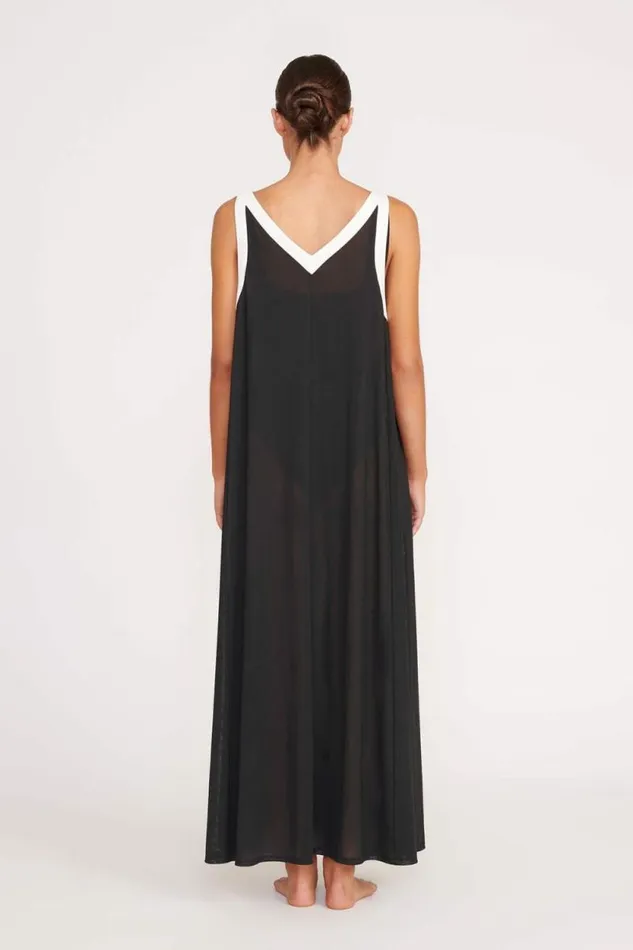 STAUD CoverUps AVELINE COVERUP DRESS Black White 8211 Women STAUD CoverUps AVELINE COVERUP DRESS Black White 8211 Women