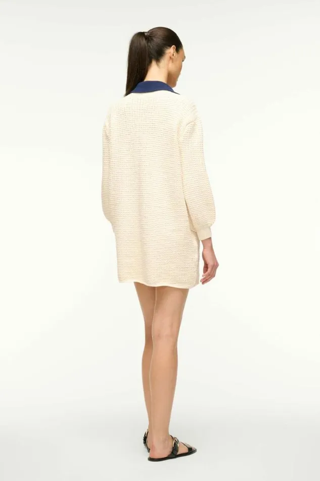 STAUD Dresses ALTEA MINI DRESS Ivory Navy 8211 Women STAUD Dresses ALTEA MINI DRESS Ivory Navy 8211 Women