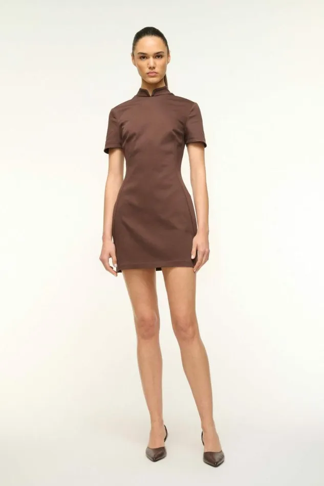 STAUD Dresses CASS DRESS Dark Chocolate 8211 Women