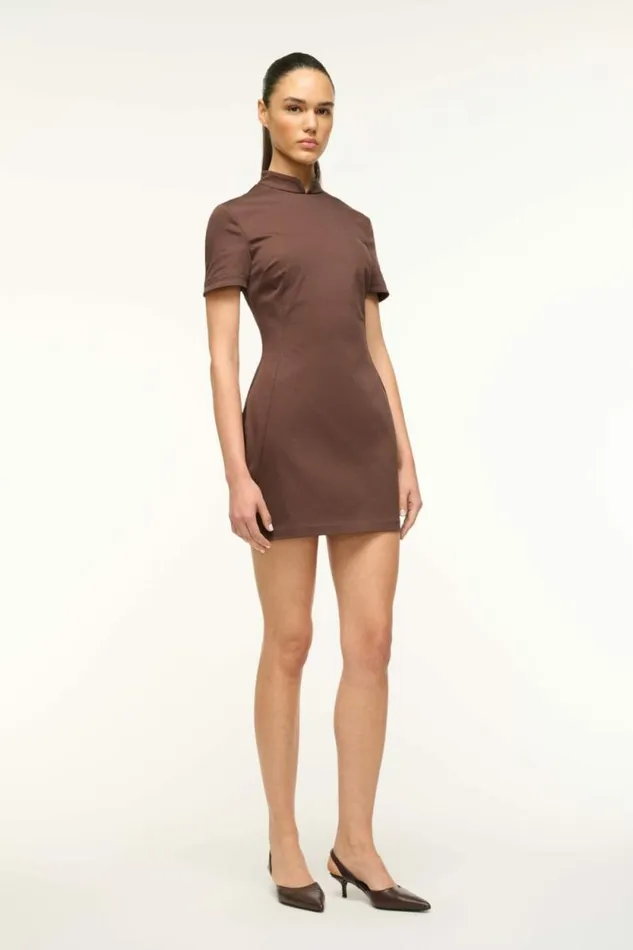 STAUD Dresses CASS DRESS Dark Chocolate 8211 Women