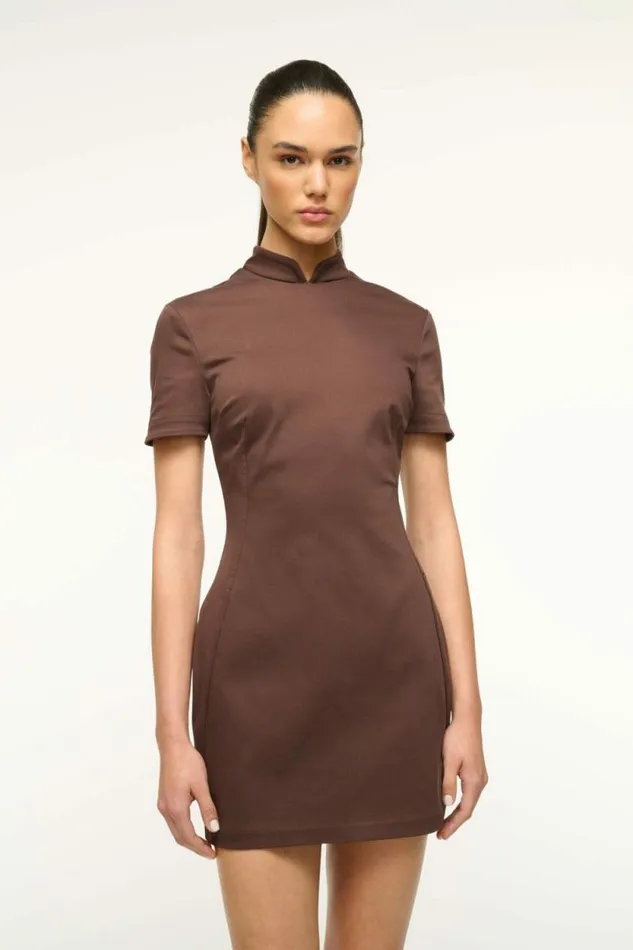STAUD Dresses CASS DRESS Dark Chocolate 8211 Women