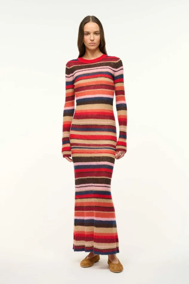 STAUD Dresses EIZA DRESS Autumnal Faded Stripe 8211 Women