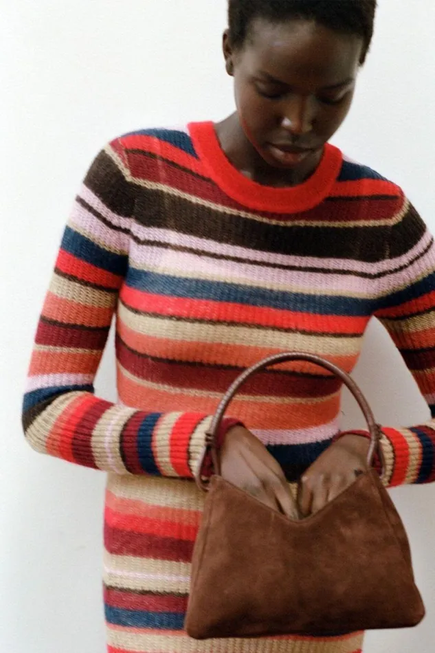 STAUD Dresses EIZA DRESS Autumnal Faded Stripe 8211 Women STAUD Dresses EIZA DRESS Autumnal Faded Stripe 8211 Women