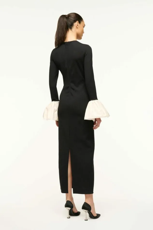 STAUD Dresses HAWTHORNE MAXI DRESS Black Ivory 8211 Women STAUD Dresses HAWTHORNE MAXI DRESS Black Ivory 8211 Women